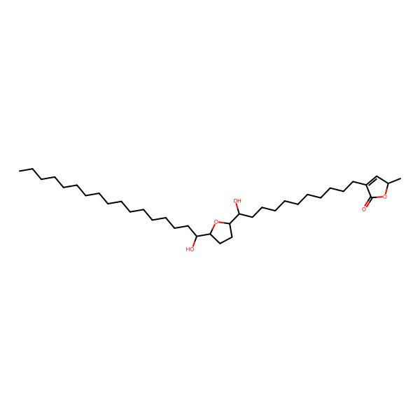 2D Structure of (5S)-3-[(11S)-11-Hydroxy-11-[(2S,5R)-tetrahydro-5-[(1R)-1-hydroxyheptadecyl]-2-furanyl]undecyl]-5-methyl-2(5H)-furanone