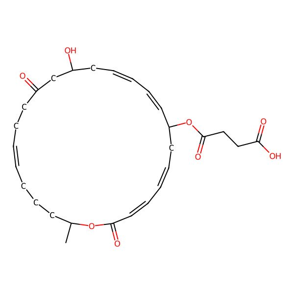 2D Structure of 4-[[(3E,5E,8S,9E,11Z,14S,19E,24R)-14-hydroxy-24-methyl-2,16-dioxo-1-oxacyclotetracosa-3,5,9,11,19-pentaen-8-yl]oxy]-4-oxobutanoic acid