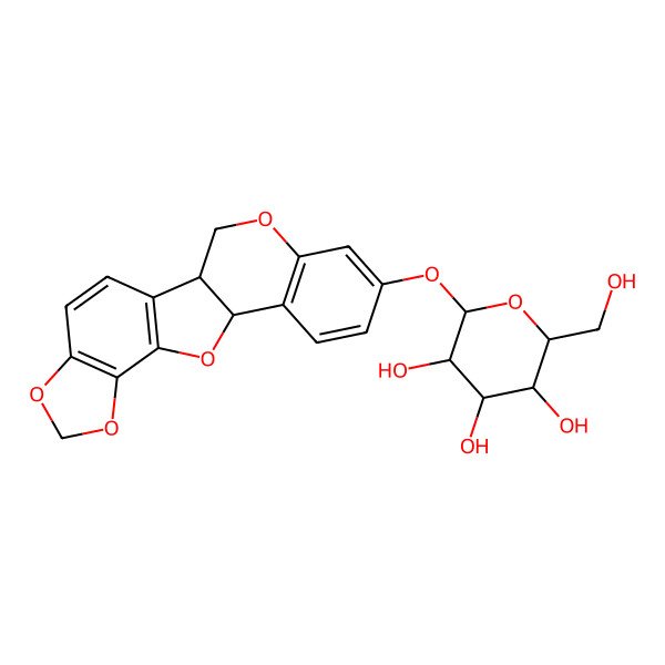 2D Structure of 2-(Hydroxymethyl)-6-(6,8,11,19-tetraoxapentacyclo[10.8.0.02,10.05,9.013,18]icosa-2(10),3,5(9),13(18),14,16-hexaen-16-yloxy)oxane-3,4,5-triol