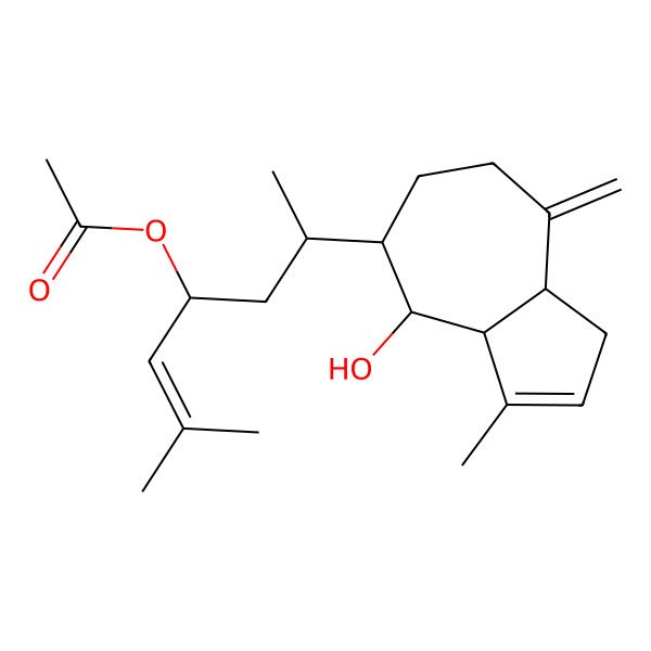 2D Structure of [(4R,6R)-6-[(3aS,4R,5S,8aR)-4-hydroxy-3-methyl-8-methylidene-3a,4,5,6,7,8a-hexahydro-1H-azulen-5-yl]-2-methylhept-2-en-4-yl] acetate