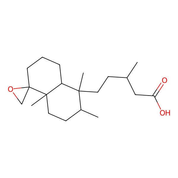 2D Structure of 5-(1,2,4a-trimethylspiro[3,4,6,7,8,8a-hexahydro-2H-naphthalene-5,2'-oxirane]-1-yl)-3-methylpentanoic acid
