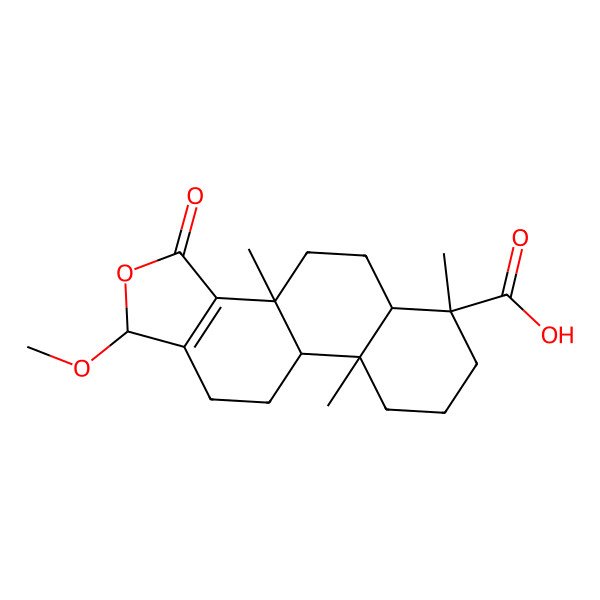 2D Structure of 1-Methoxy-3b,6,9a-trimethyl-3-oxo-1,4,5,5a,7,8,9,9b,10,11-decahydronaphtho[2,1-e][2]benzofuran-6-carboxylic acid