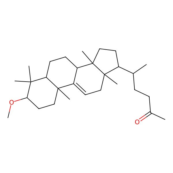 2D Structure of (5R)-5-[(3S,5R,8S,10S,13R,14S,17R)-3-methoxy-4,4,10,13,14-pentamethyl-2,3,5,6,7,8,12,15,16,17-decahydro-1H-cyclopenta[a]phenanthren-17-yl]hexan-2-one