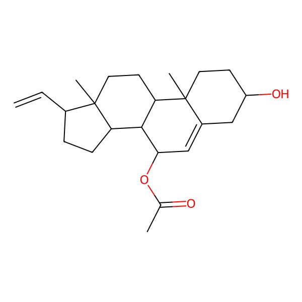 2D Structure of [(3S,7S,10R,13R,17R)-17-ethenyl-3-hydroxy-10,13-dimethyl-2,3,4,7,8,9,11,12,14,15,16,17-dodecahydro-1H-cyclopenta[a]phenanthren-7-yl] acetate