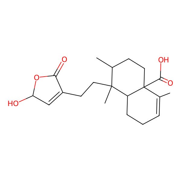 2D Structure of (4aS,7R,8R,8aS)-8-[2-[(2S)-2-hydroxy-5-oxo-2H-furan-4-yl]ethyl]-4,7,8-trimethyl-1,2,5,6,7,8a-hexahydronaphthalene-4a-carboxylic acid