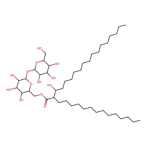 2D Structure of [3,4,5-Trihydroxy-6-[3,4,5-trihydroxy-6-(hydroxymethyl)oxan-2-yl]oxyoxan-2-yl]methyl 3-hydroxy-2-tetradecyloctadecanoate