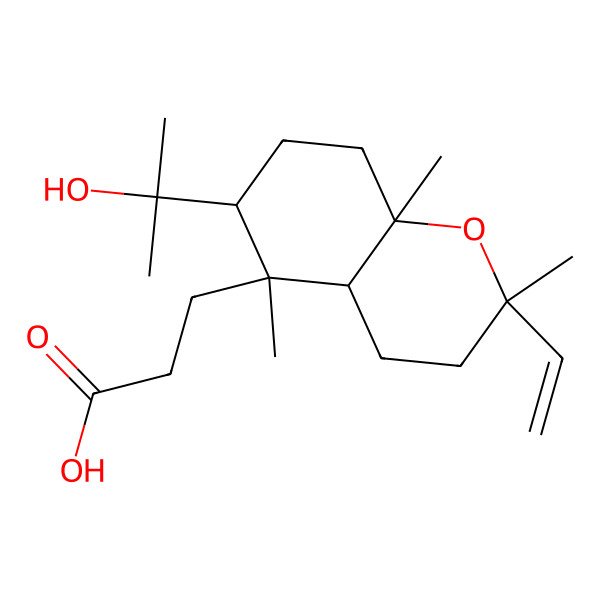 2D Structure of 3-[2-Ethenyl-6-(2-hydroxypropan-2-yl)-2,5,8a-trimethyl-3,4,4a,6,7,8-hexahydrochromen-5-yl]propanoic acid