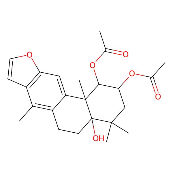 2D Structure of (1-acetyloxy-4a-hydroxy-4,4,7,11b-tetramethyl-2,3,5,6-tetrahydro-1H-naphtho[2,1-f][1]benzofuran-2-yl) acetate
