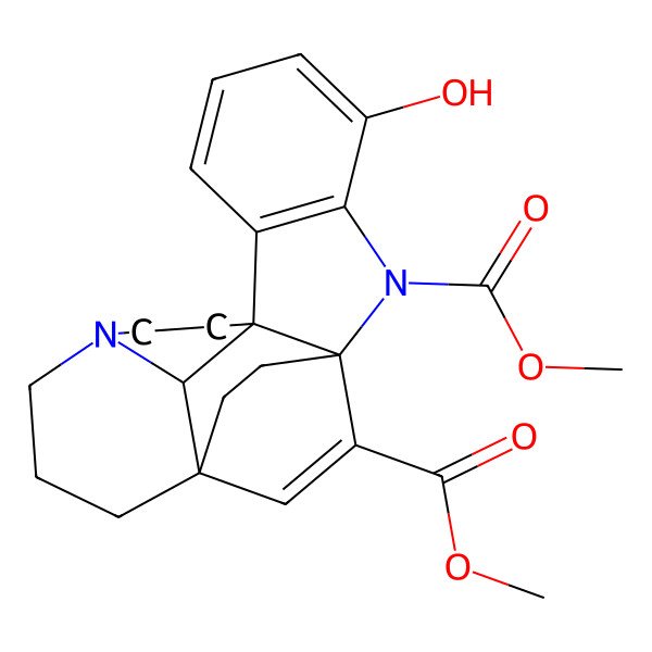 2D Structure of Dimethyl 4-hydroxy-2,12-diazahexacyclo[14.2.2.19,12.01,9.03,8.016,21]henicosa-3(8),4,6,17-tetraene-2,18-dicarboxylate