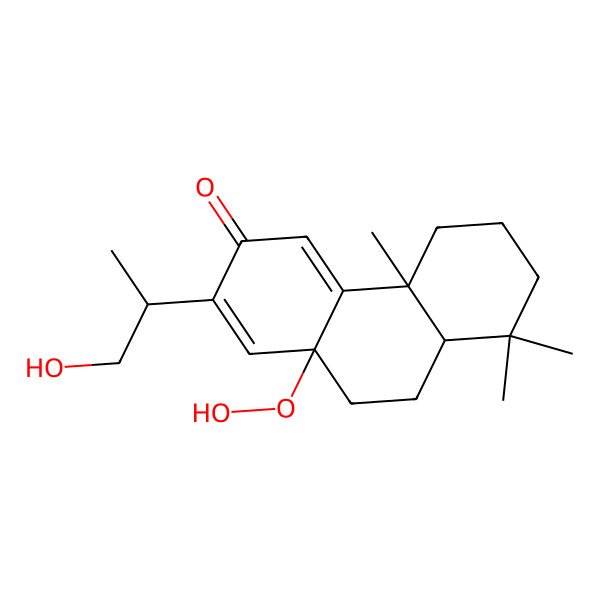 2D Structure of (4bR,8aR,10aS)-10a-hydroperoxy-2-[(2S)-1-hydroxypropan-2-yl]-4b,8,8-trimethyl-5,6,7,8a,9,10-hexahydrophenanthren-3-one