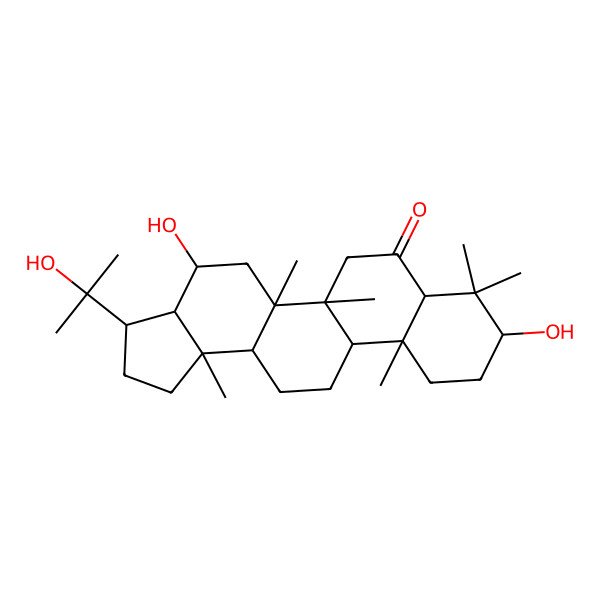 2D Structure of 4,9-dihydroxy-3-(2-hydroxypropan-2-yl)-5a,5b,8,8,11a,13b-hexamethyl-2,3,3a,4,5,6,7a,9,10,11,11b,12,13,13a-tetradecahydro-1H-cyclopenta[a]chrysen-7-one