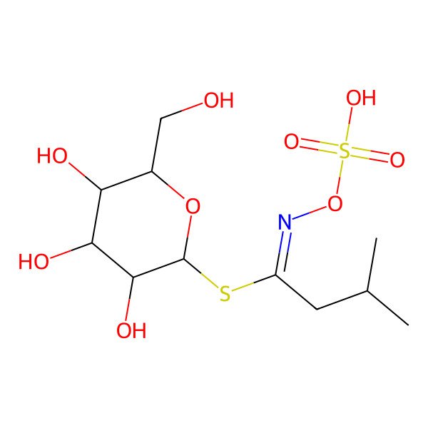 2D Structure of [(2R,3R,4S,5R,6S)-3,4,5-trihydroxy-6-(hydroxymethyl)oxan-2-yl] (1Z)-3-methyl-N-sulfooxybutanimidothioate