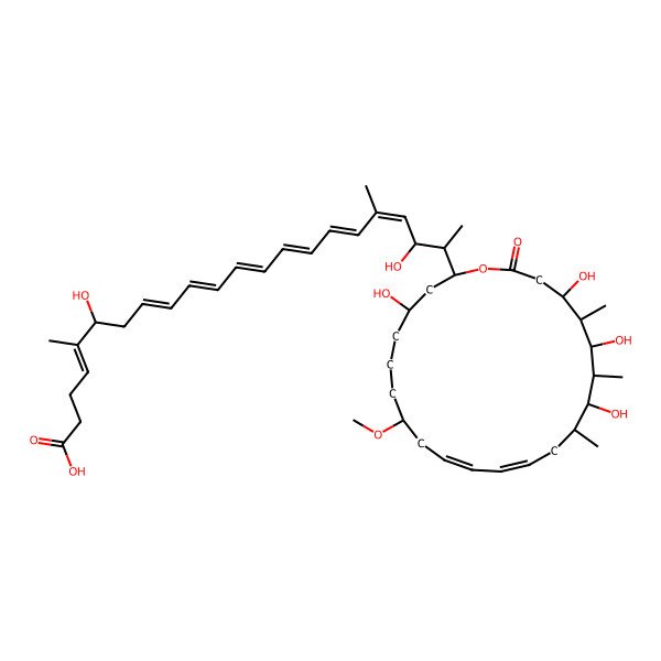 2D Structure of (4E,6S,8E,10E,12E,14E,16E,18E,20R,21R)-6,20-dihydroxy-5,18-dimethyl-21-[(2S,4R,8S,12E,15S,16R,17S,18S,19R,20R)-4,16,18,20-tetrahydroxy-8-methoxy-15,17,19-trimethyl-22-oxo-1-oxacyclodocosa-10,12-dien-2-yl]docosa-4,8,10,12,14,16,18-heptaenoic acid
