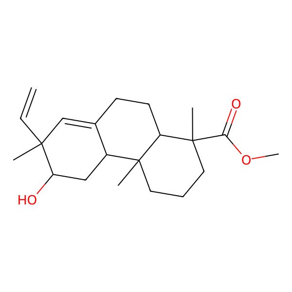 2D Structure of methyl (1R,4aR,4bS,6R,7R,10aR)-7-ethenyl-6-hydroxy-1,4a,7-trimethyl-3,4,4b,5,6,9,10,10a-octahydro-2H-phenanthrene-1-carboxylate