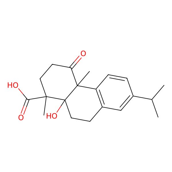 2D Structure of (1R,4aR,10aS)-10a-hydroxy-1,4a-dimethyl-4-oxo-7-propan-2-yl-2,3,9,10-tetrahydrophenanthrene-1-carboxylic acid