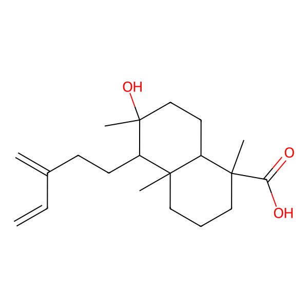 2D Structure of (1R,4aS,5S,6S,8aS)-6-hydroxy-1,4a,6-trimethyl-5-(3-methylidenepent-4-enyl)-3,4,5,7,8,8a-hexahydro-2H-naphthalene-1-carboxylic acid