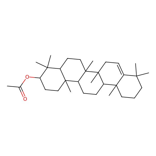 2D Structure of [(3S,4aS,6aS,6aR,6bR,12aR,14aS,14bR)-4,4,6a,6b,9,9,12a,14b-octamethyl-1,2,3,4a,5,6,6a,7,10,11,12,13,14,14a-tetradecahydropicen-3-yl] acetate