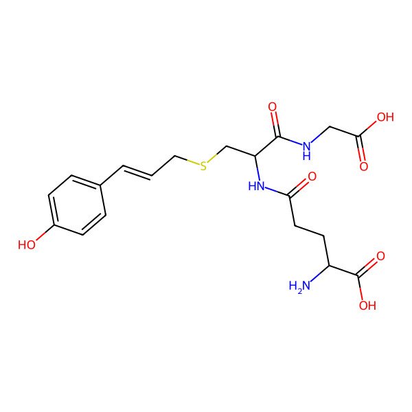 2D Structure of (2S)-2-amino-5-[[(2R)-1-(carboxymethylamino)-3-[3-(4-hydroxyphenyl)prop-2-enylsulfanyl]-1-oxopropan-2-yl]amino]-5-oxopentanoic acid