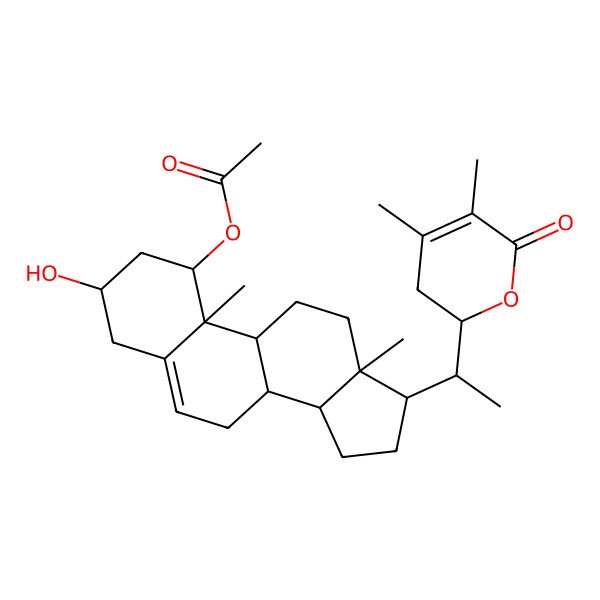 2D Structure of [17-[1-(4,5-dimethyl-6-oxo-2,3-dihydropyran-2-yl)ethyl]-3-hydroxy-10,13-dimethyl-2,3,4,7,8,9,11,12,14,15,16,17-dodecahydro-1H-cyclopenta[a]phenanthren-1-yl] acetate