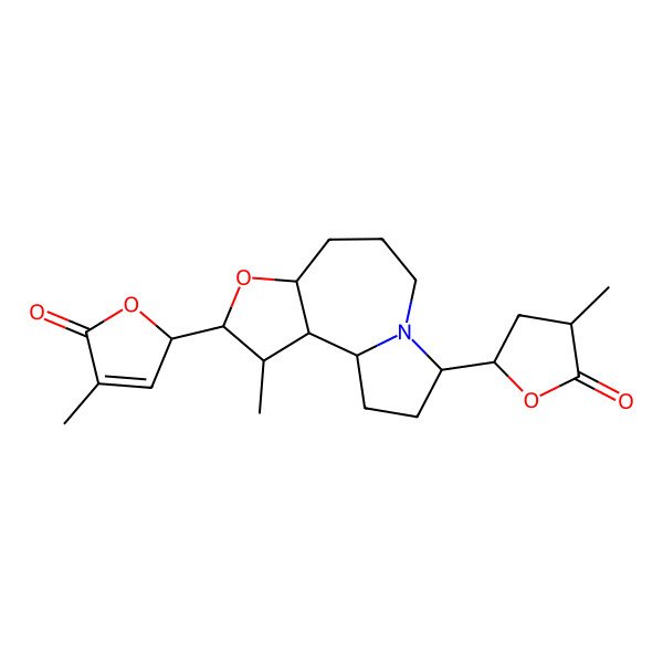 2D Structure of 4-methyl-2-[3-methyl-11-(4-methyl-5-oxooxolan-2-yl)-5-oxa-10-azatricyclo[8.3.0.02,6]tridecan-4-yl]-2H-furan-5-one