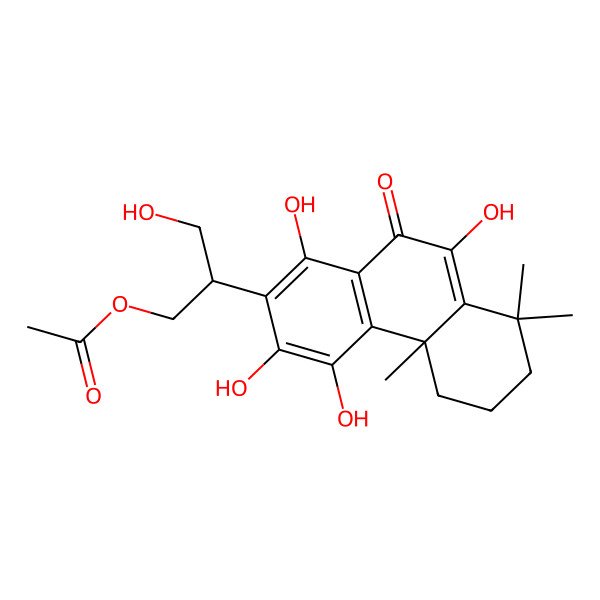 2D Structure of [(2S)-2-[(4bR)-1,3,4,9-tetrahydroxy-4b,8,8-trimethyl-10-oxo-6,7-dihydro-5H-phenanthren-2-yl]-3-hydroxypropyl] acetate