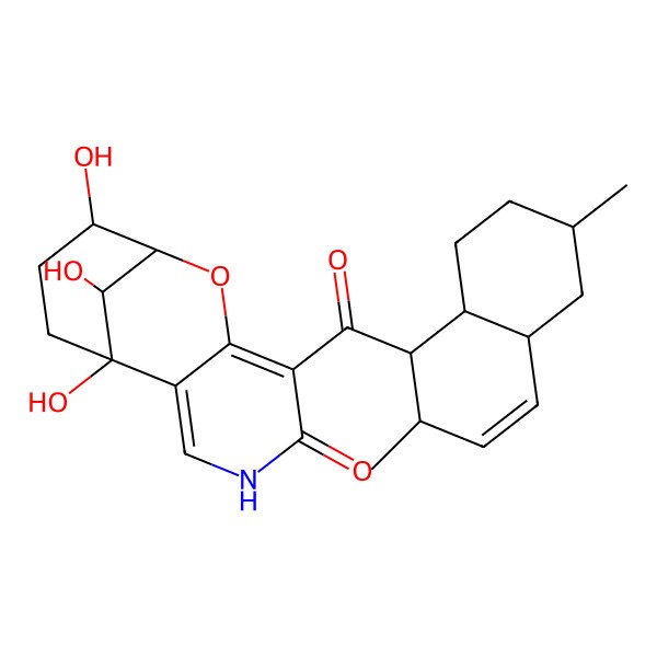 2D Structure of 6-(2,6-Dimethyl-1,2,4a,5,6,7,8,8a-octahydronaphthalene-1-carbonyl)-1,10,13-trihydroxy-8-oxa-4-azatricyclo[7.3.1.02,7]trideca-2,6-dien-5-one