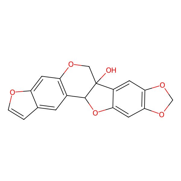 2D Structure of (1R,13S)-7,11,17,19,23-pentaoxahexacyclo[11.10.0.02,10.04,8.014,22.016,20]tricosa-2(10),3,5,8,14,16(20),21-heptaen-13-ol