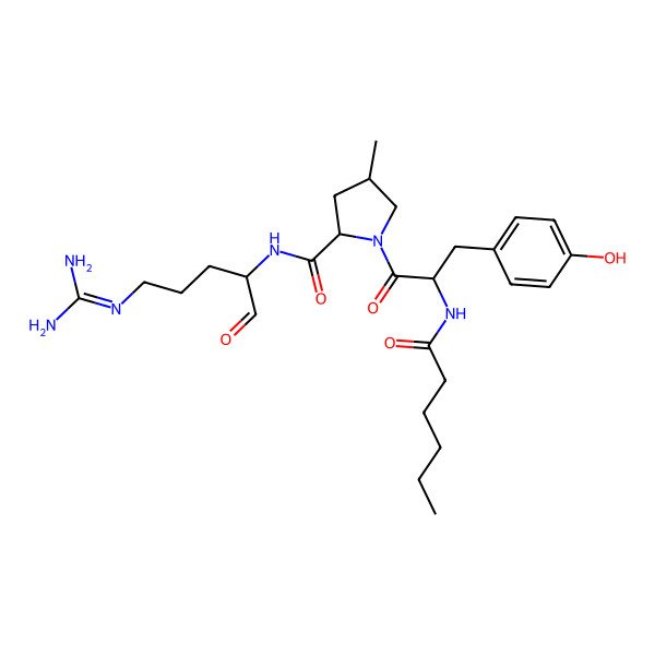 2D Structure of N-[5-(diaminomethylideneamino)-1-oxopentan-2-yl]-1-[(2S)-2-(hexanoylamino)-3-(4-hydroxyphenyl)propanoyl]-4-methylpyrrolidine-2-carboxamide