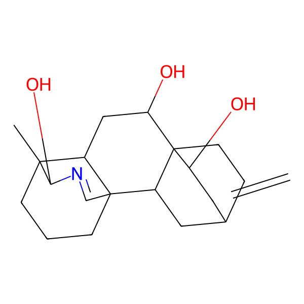 2D Structure of (1R,2S,4S,6S,7R,8R,10S,11R,12R)-11-methyl-5-methylidene-13-azapentacyclo[9.3.3.24,7.01,10.02,7]nonadec-13-ene-6,8,12-triol