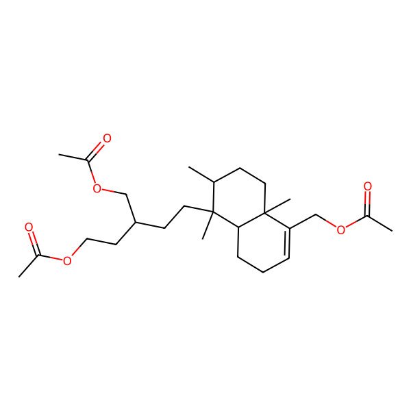 2D Structure of [3-(Acetyloxymethyl)-5-[5-(acetyloxymethyl)-1,2,4a-trimethyl-2,3,4,7,8,8a-hexahydronaphthalen-1-yl]pentyl] acetate