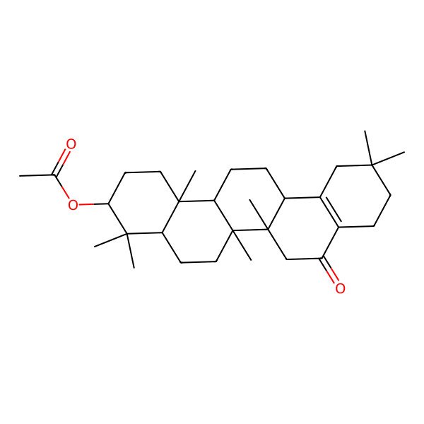 2D Structure of (4,4,6a,6b,11,11,14b-Heptamethyl-8-oxo-1,2,3,4a,5,6,6a,7,9,10,12,13,14,14a-tetradecahydropicen-3-yl) acetate 2D Structure of (4,4,6a,6b,11,11,14b-Heptamethyl-8-oxo-1,2,3,4a,5,6,6a,7,9,10,12,13,14,14a-tetradecahydropicen-3-yl) acetate
