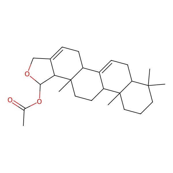 2D Structure of (8,8,11a,13a-tetramethyl-3,5,5a,7,7a,9,10,11,11b,12,13,13b-dodecahydro-1H-phenanthro[1,2-g][2]benzofuran-1-yl) acetate