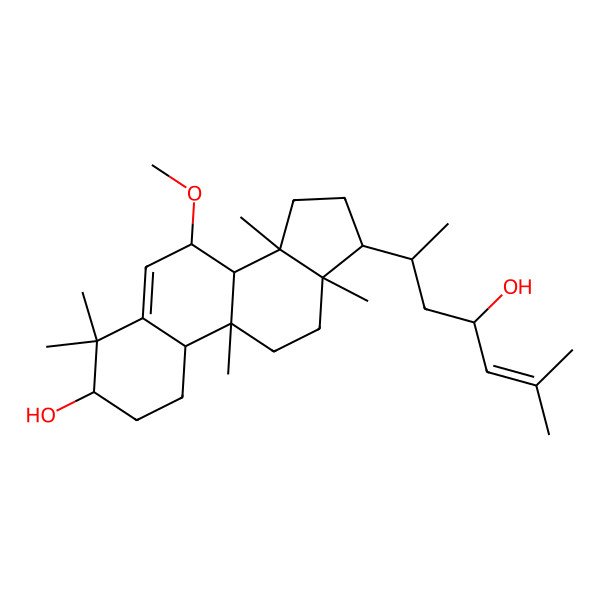 2D Structure of (3S,7R,8R,9S,10S,13R,14S,17R)-17-[(2R,4R)-4-hydroxy-6-methylhept-5-en-2-yl]-7-methoxy-4,4,9,13,14-pentamethyl-2,3,7,8,10,11,12,15,16,17-decahydro-1H-cyclopenta[a]phenanthren-3-ol