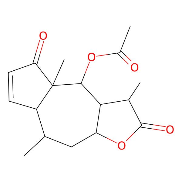 2D Structure of [(1R,3aS,5R,5aS,8aR,9R,9aR)-1,5,8a-trimethyl-2,8-dioxo-3a,4,5,5a,9,9a-hexahydro-1H-azuleno[6,5-b]furan-9-yl] acetate