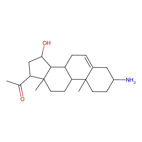 2D Structure of 1-[(3R,8R,9S,10R,13R,14S,15S,17S)-3-amino-15-hydroxy-10,13-dimethyl-2,3,4,7,8,9,11,12,14,15,16,17-dodecahydro-1H-cyclopenta[a]phenanthren-17-yl]ethanone
