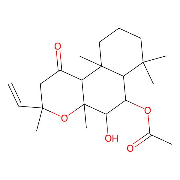 2D Structure of (3-Ethenyl-5-hydroxy-3,4a,7,7,10a-pentamethyl-1-oxo-2,5,6,6a,8,9,10,10b-octahydrobenzo[f]chromen-6-yl) acetate