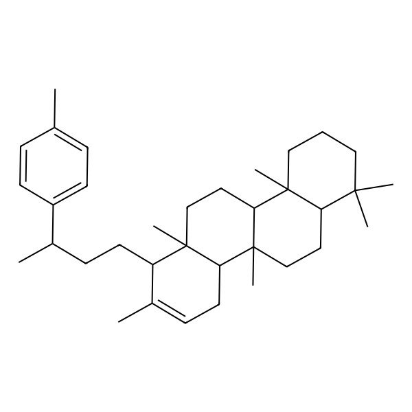 2D Structure of 2,4b,7,7,10a,12a-Hexamethyl-1-[3-(4-methylphenyl)butyl]-1,4,4a,5,6,6a,8,9,10,10b,11,12-dodecahydrochrysene