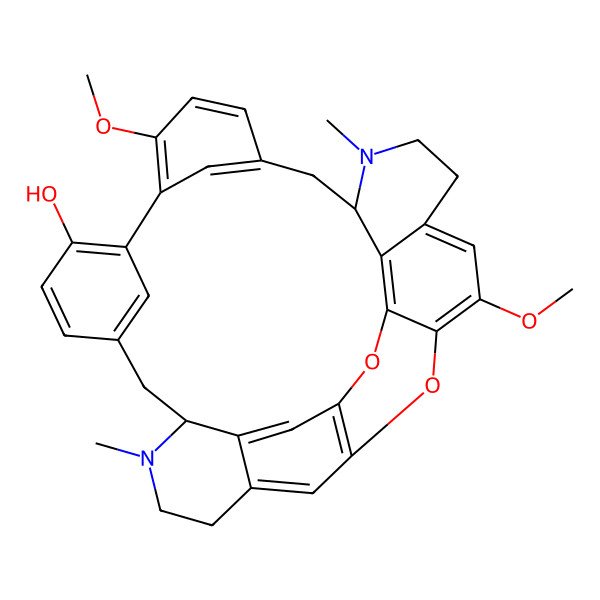 2D Structure of (8R,21R)-16,27-dimethoxy-7,22-dimethyl-29,31-dioxa-7,22-diazaoctacyclo[19.9.3.14,30.110,14.115,19.03,8.025,33.028,32]hexatriaconta-1(30),2,4(34),10(36),11,13,15,17,19(35),25,27,32-dodecaen-13-ol