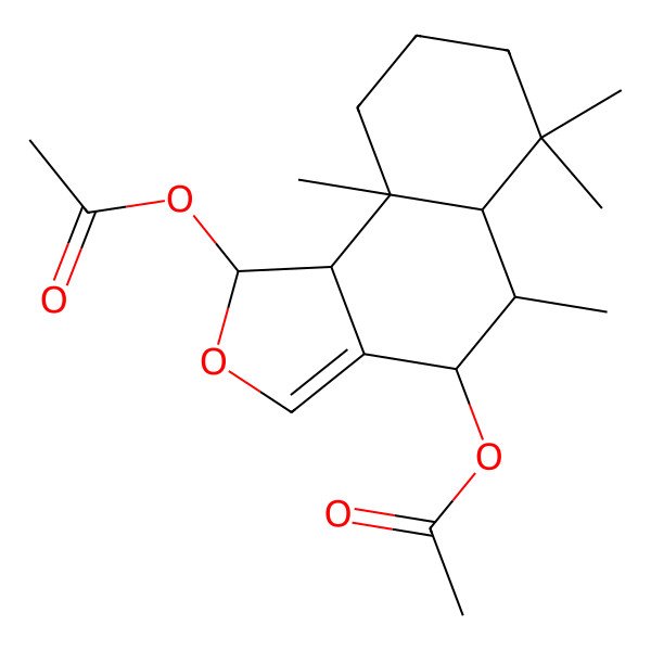 2D Structure of [(4R,5S,5aR,9aS,9bR)-1-acetyloxy-5,6,6,9a-tetramethyl-1,4,5,5a,7,8,9,9b-octahydrobenzo[e][2]benzofuran-4-yl] acetate