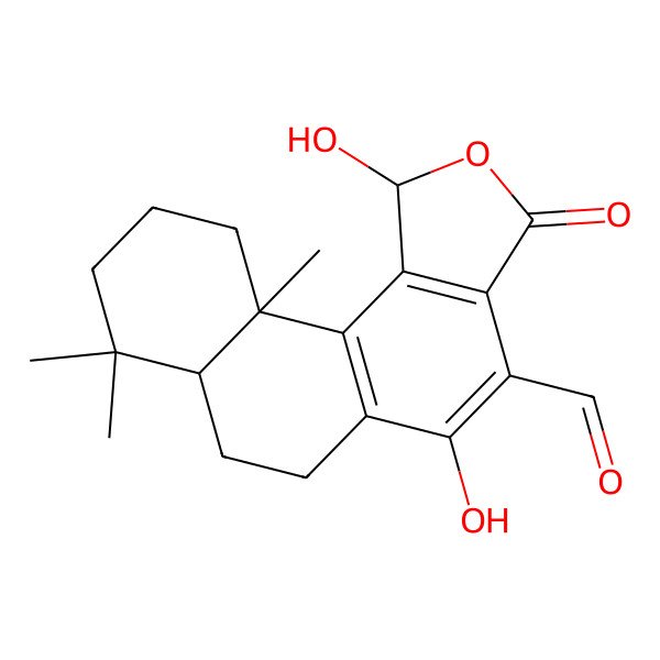2D Structure of 1,5-dihydroxy-8,8,11a-trimethyl-3-oxo-6,7,7a,9,10,11-hexahydro-1H-naphtho[1,2-e][2]benzofuran-4-carbaldehyde
