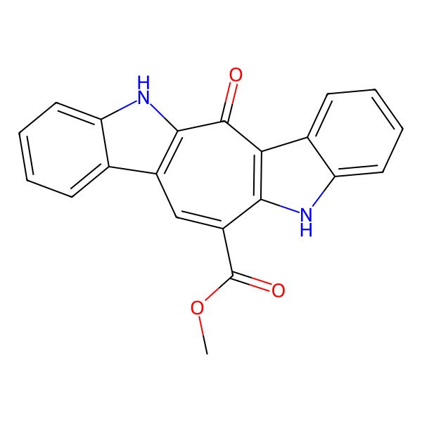 2D Structure of Methyl 2-oxo-10,21-diazapentacyclo[12.7.0.03,11.04,9.015,20]henicosa-1(14),3(11),4,6,8,12,15,17,19-nonaene-12-carboxylate