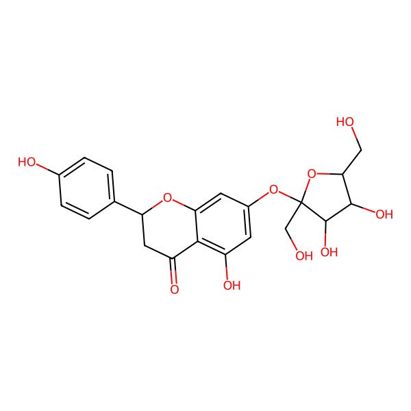 2D Structure of 7-[3,4-Dihydroxy-2,5-bis(hydroxymethyl)oxolan-2-yl]oxy-5-hydroxy-2-(4-hydroxyphenyl)-2,3-dihydrochromen-4-one