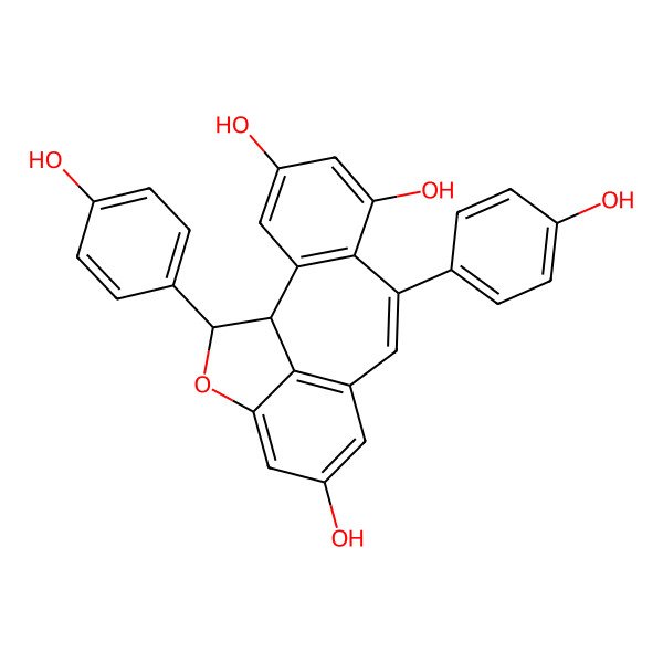 2D Structure of (1R,16R)-8,16-bis(4-hydroxyphenyl)-15-oxatetracyclo[8.6.1.02,7.014,17]heptadeca-2(7),3,5,8,10(17),11,13-heptaene-4,6,12-triol