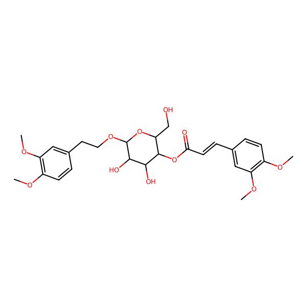 2D Structure of [6-[2-(3,4-Dimethoxyphenyl)ethoxy]-4,5-dihydroxy-2-(hydroxymethyl)oxan-3-yl] 3-(3,4-dimethoxyphenyl)prop-2-enoate