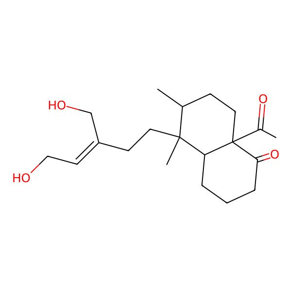 2D Structure of (4aR,5S,6R,8aR)-8a-acetyl-5-[(Z)-5-hydroxy-3-(hydroxymethyl)pent-3-enyl]-5,6-dimethyl-3,4,4a,6,7,8-hexahydro-2H-naphthalen-1-one