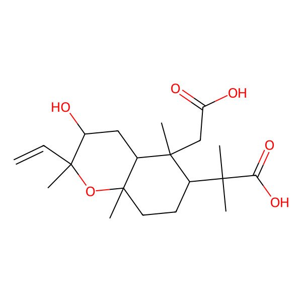 2D Structure of 2-[5-(Carboxymethyl)-2-ethenyl-3-hydroxy-2,5,8a-trimethyl-3,4,4a,6,7,8-hexahydrochromen-6-yl]-2-methylpropanoic acid