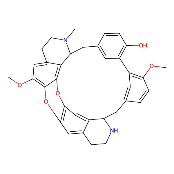 2D Structure of (8S,21S)-13,27-dimethoxy-22-methyl-29,31-dioxa-7,22-diazaoctacyclo[19.9.3.14,30.110,14.115,19.03,8.025,33.028,32]hexatriaconta-1(30),2,4(34),10(36),11,13,15,17,19(35),25,27,32-dodecaen-16-ol