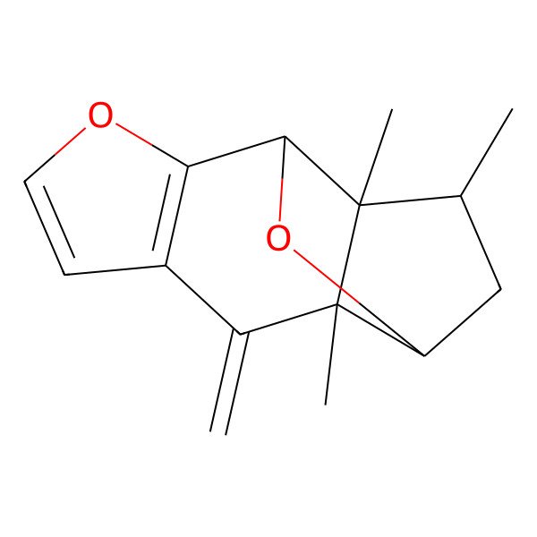 2D Structure of (1S,2S,9S,11R,13R)-1,2,13-trimethyl-3-methylidene-7,10-dioxatetracyclo[7.4.0.02,11.04,8]trideca-4(8),5-diene
