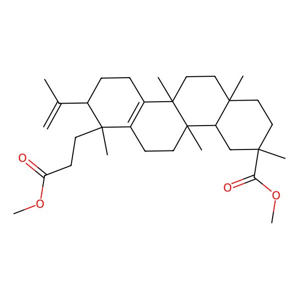 2D Structure of methyl (3R,4aR,4bS,7S,8S,10bS,12aS)-7-(3-methoxy-3-oxopropyl)-3,4b,7,10b,12a-pentamethyl-8-prop-1-en-2-yl-2,4,4a,5,6,8,9,10,11,12-decahydro-1H-chrysene-3-carboxylate