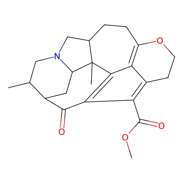 2D Structure of methyl (2S,3R,5R,10S)-2,6-dimethyl-21-oxo-14-oxa-8-azahexacyclo[11.6.1.15,19.02,10.03,8.017,20]henicosa-1(19),13(20),17-triene-18-carboxylate